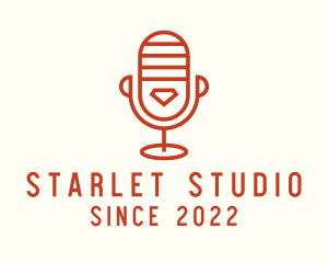 Actress - Microphone Orange Podcast logo design