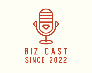 Podcast - Microphone Orange Podcast logo design