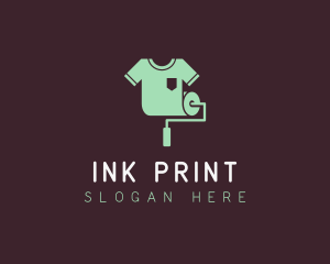 T-shirt Printing Paint Roller logo design