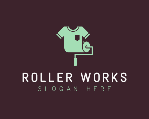 T-shirt Printing Paint Roller logo design