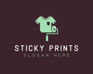 T-shirt Printing Paint Roller logo design