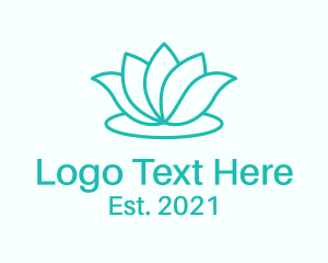 Teal - Natural Lotus Flower logo design