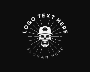 Hemp - Organic Marijuana Skull logo design