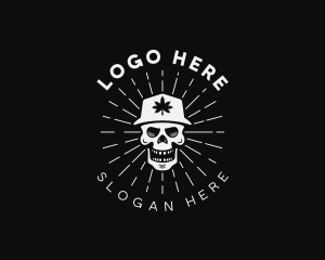 Organic Marijuana Skull Logo