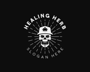 Medicinal - Organic Marijuana Skull logo design