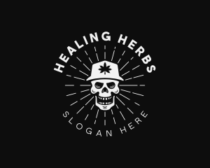 Medicinal - Organic Marijuana Skull logo design