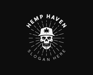 Organic Marijuana Skull logo design