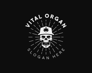 Organic Marijuana Skull logo design