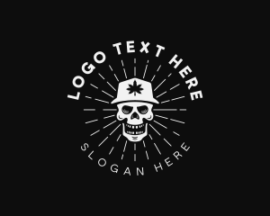 Medicinal - Organic Marijuana Skull logo design