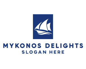 Mykonos - Sailboat Sailing Boat logo design