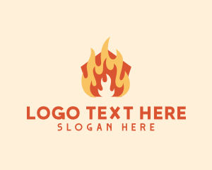 Oil Rig - Fire Heating Gas logo design