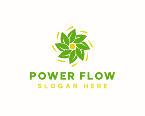 Solar Leaf Fan logo design