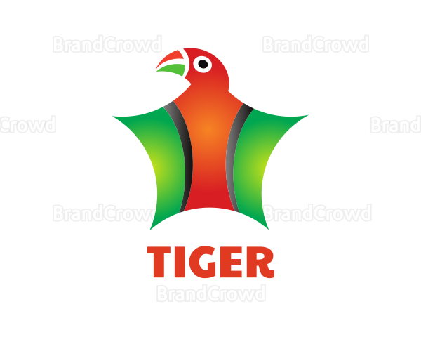 Colorful Parrot Star Logo