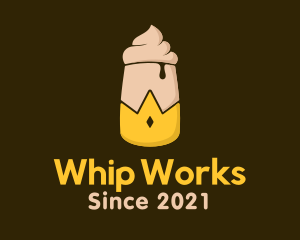 Crown Whip Cream Drink  logo design