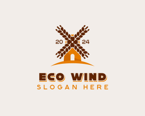 Windmill - Organic Wheat Windmill logo design