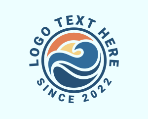 Outdoors - Surfing Tide Badge logo design