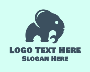 Trunk - Gray Elephant Wrench logo design