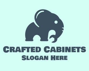 Cabinetry - Gray Elephant Wrench logo design