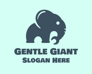 Elephant - Gray Elephant Wrench logo design