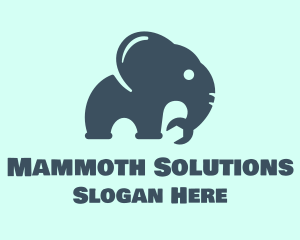 Mammoth - Gray Elephant Wrench logo design