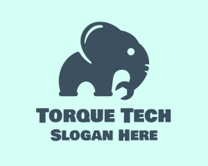 Gray Elephant Wrench logo design