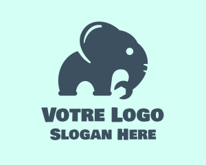 Cleaning - Gray Elephant Wrench logo design
