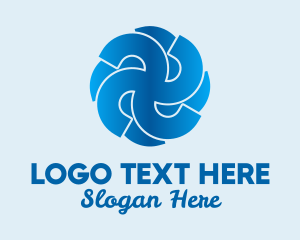 Blue Propeller Air Fan  logo design