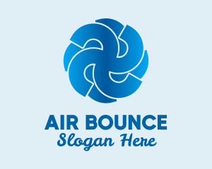 Blue Propeller Air Fan  logo design