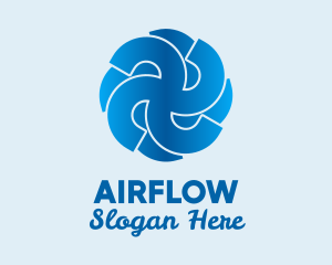 Blue Propeller Air Fan  logo design