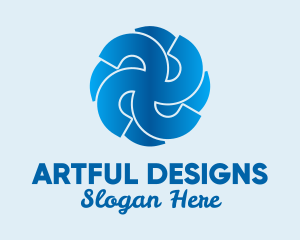 Blue Propeller Air Fan  logo design