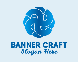 Blue Propeller Air Fan  logo design