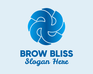 Blue Propeller Air Fan  logo design