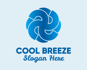 Fan - Blue Propeller Air Fan logo design