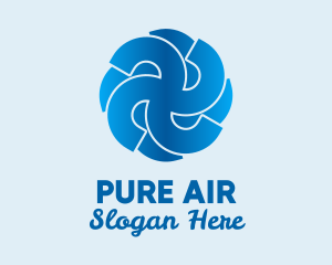 Blue Propeller Air Fan  logo design