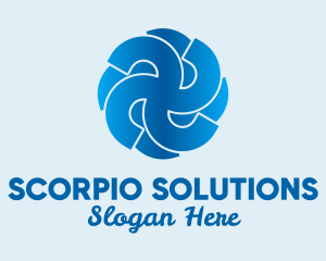 Blue Propeller Air Fan  logo design