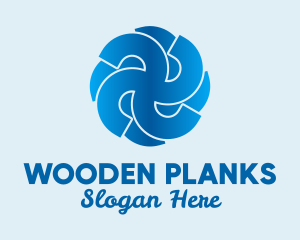 Blue Propeller Air Fan  logo design