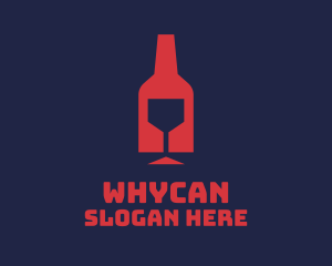 Wine Glass Bottle Silhouette Logo
