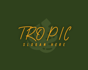 Tropical Monstera Leaf logo design