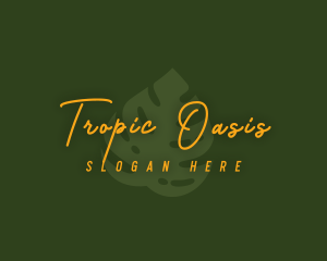 Tropical Monstera Leaf logo design