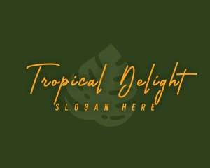 Tropical Monstera Leaf logo design