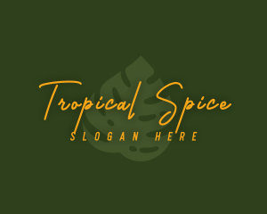 Tropical Monstera Leaf logo design