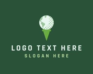 Caddie - Globe Golf Ball logo design
