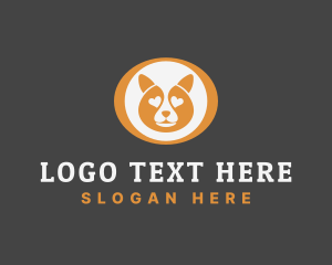 Animal - Corgi Dog Heart logo design