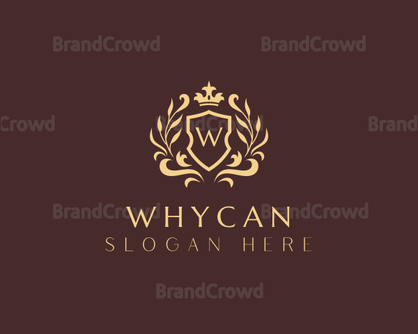 Royalty Crown Shield Ornament Logo