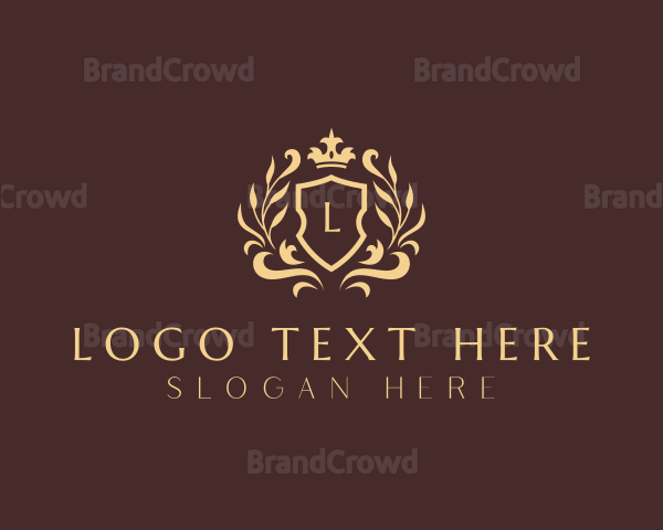 Royalty Crown Shield Ornament Logo