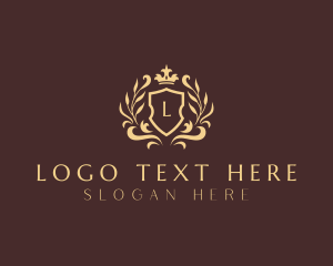 Sophisticated - Royalty Crown Shield Ornament logo design