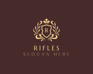 Royalty Crown Shield Ornament logo design