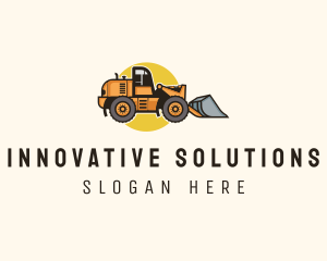 Construction Bulldozer Equipment Logo