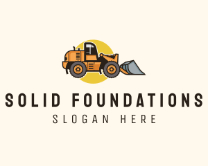 Construction Bulldozer Equipment logo design