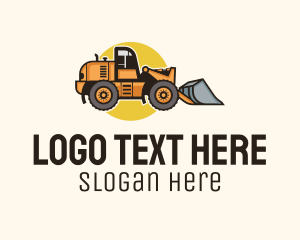 Construction Bulldozer Equipment Logo